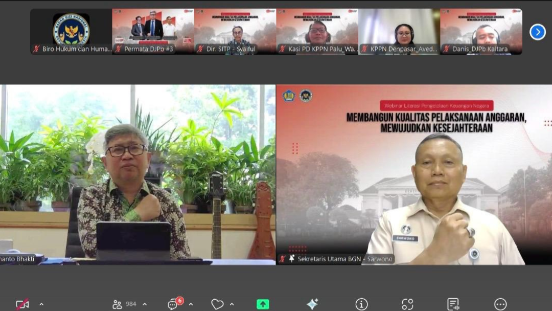 Tingkatkan Kualitas Anggaran, BGN Sumatera Utara dan Kemenkeu Selenggarakan Webinar Literasi Keuangan